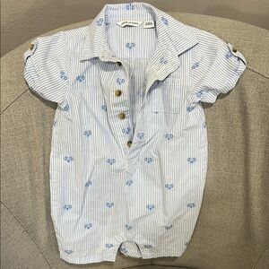 Janie and Jack Blue and White Button Down Shirt